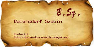 Baiersdorf Szabin névjegykártya